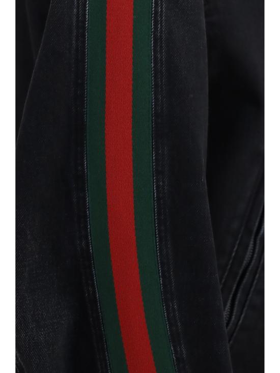  구찌 데님 자켓 코튼 데님 바이커 재킷 블랙 - GUCCI