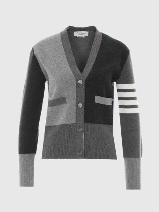 26FW 톰브라운 펀믹스 밀라노 스티치 4바 코튼 가디건 FKC207F00219 982 Grey - THOM BROWNE