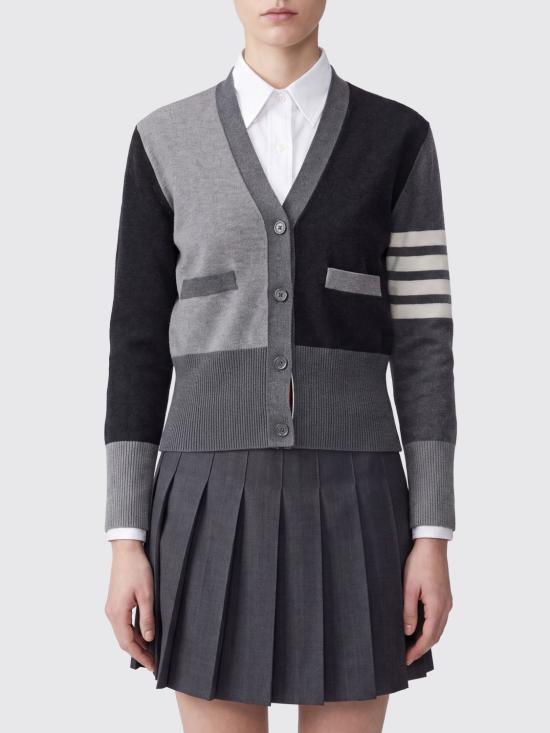 26FW 톰브라운 펀믹스 밀라노 스티치 4바 코튼 가디건 FKC207F00219 982 Grey