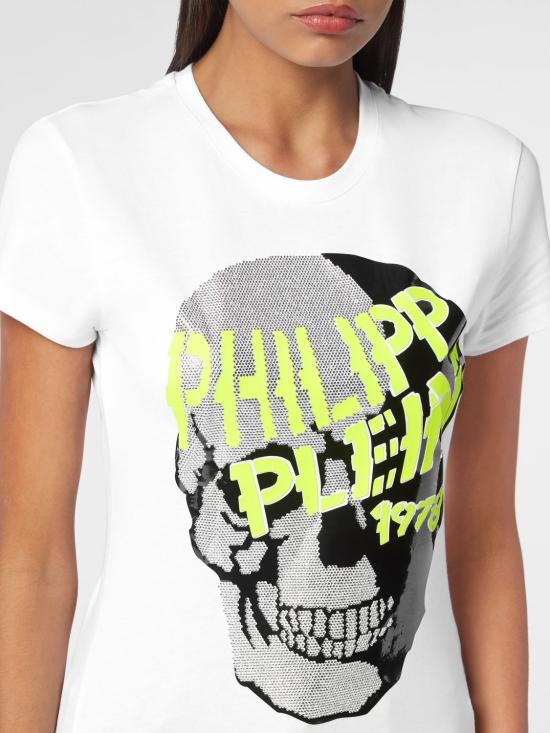26SS 필립 플레인 반팔 티셔츠 LABCWTK1914PTE003N 01 White - PHILIPP PLEIN
