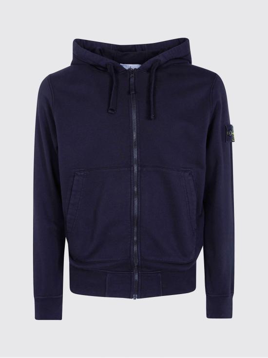 26FW 스톤 아일랜드 오가닉 코튼 플리스 레귤러 핏 후드 집업 6100061S0051 V0029 Black - STONE ISLAND