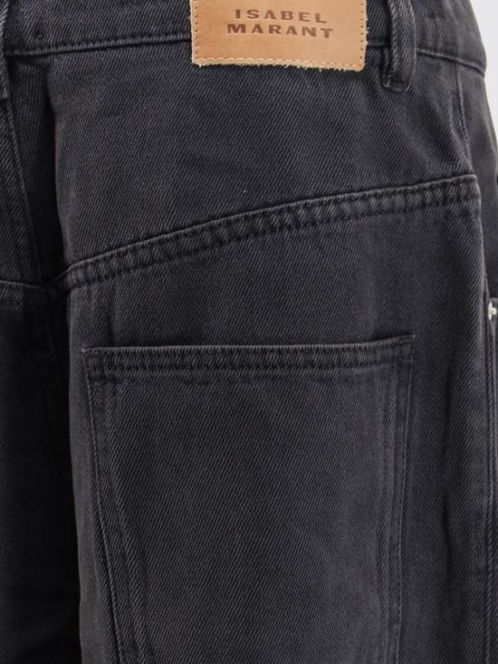 26FW 이자벨마랑 로다이나 가먼트 다이드 데님 진 로다이나 가먼트 다이드 데님 진 PA0554FAB1H07I 02FK Black - ISABEL MARANT