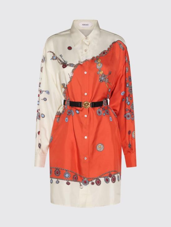 26FW 베르사체 롱 원피스 10254951A18636 5O360 Orange - VERSACE