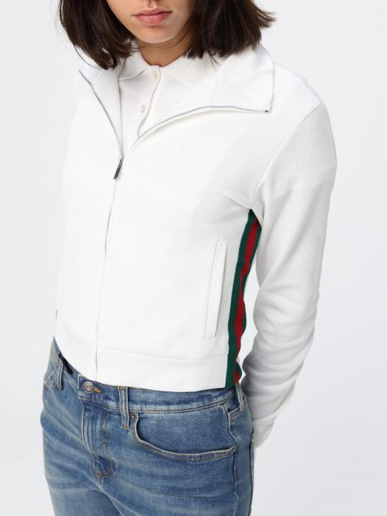26FW 구찌 립 코튼 저지 집업 스웨트셔츠 립 코튼 저지 집업 스웨트셔츠 875656XJHYN 9000 White - GUCCI