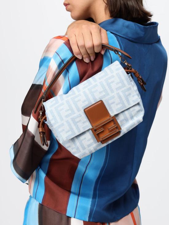 26FW 펜디 맘마 바게트 스몰 FF 데님 미니백 8BS105AY6Q F1WM6 Blue - FENDI