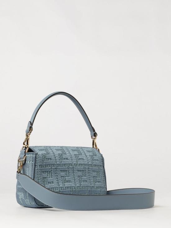 26FW 펜디 미디엄 위빙 라피아 바게트 백 8BR600AY6G F1X82 Blue - FENDI