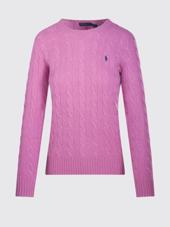 26FW 폴로 랄프로렌 폴로 자수 케이블 니트 스웨터 211971865 506 Pink - POLO RALPH LAUREN