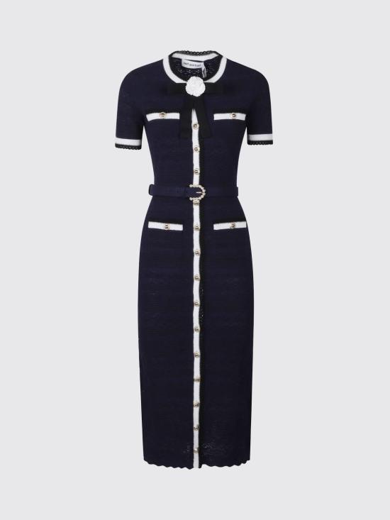 26FW 셀프 포트레이트 롱 원피스 PF26072MAN NAVY Blue - SELF PORTRAIT