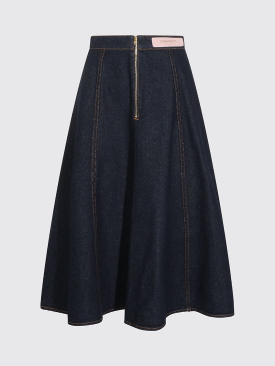 26FW 알베르타 페레티 미디 스커트 01156630 0290 Denim - ALBERTA FERRETTI