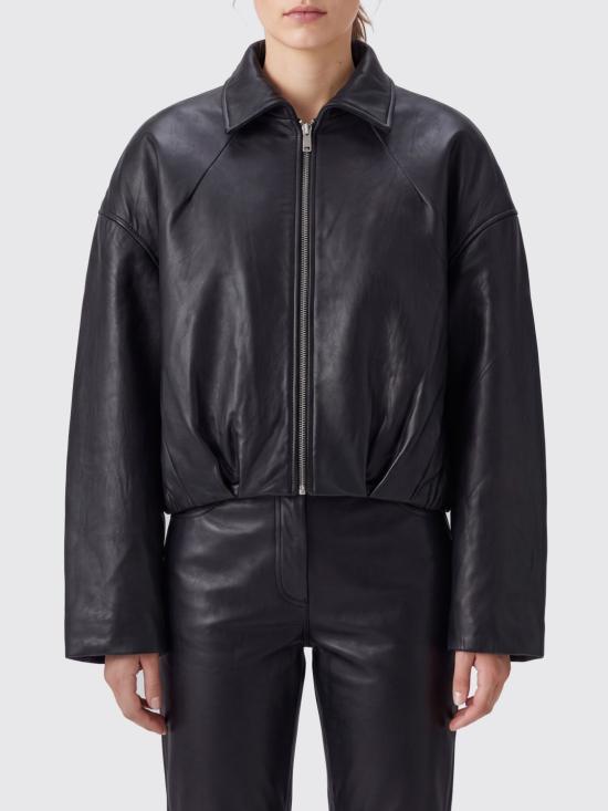 26FW 로테이트 가죽 자켓 116544100 100 Black