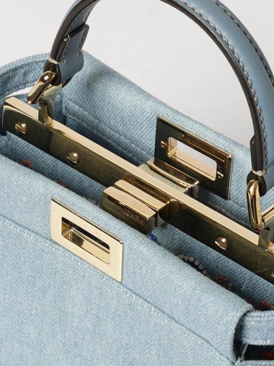 26FW 펜디 피카부 미니 데님 토트백 8BN244AY6V F1X1P Denim - FENDI