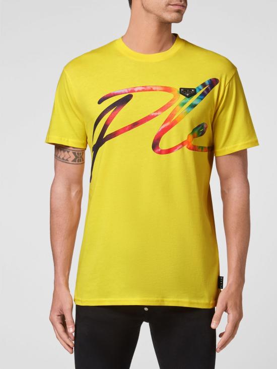 26SS 필립 플레인 반팔 티셔츠 UABCUTK0070PJY002N 09 Yellow
