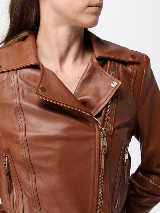 26FW 엘리자베타프랜치 가죽 자켓 GD01Z66E2 FK3 Brown - ELISABETTA FRANCHI