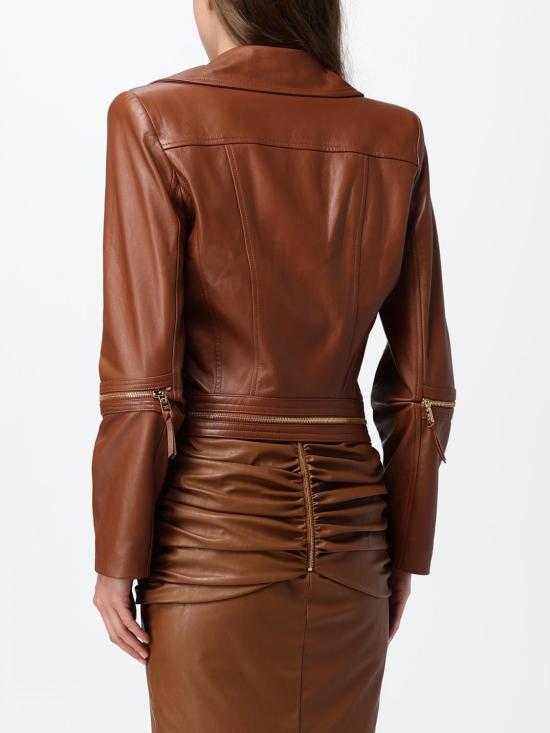26FW 엘리자베타프랜치 가죽 자켓 GD01Z66E2 FK3 Brown - ELISABETTA FRANCHI
