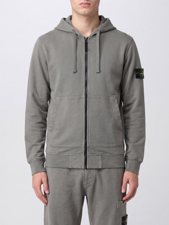 26FW 스톤 아일랜드 오가닉 코튼 플리스 레귤러 핏 후드 집업 6100061S0051 V005G Grey