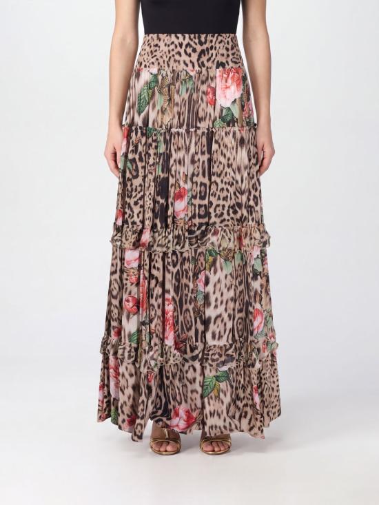 26FW 로베르토 카발리 롱 스커트 XQT3027HT240 0504 Natural