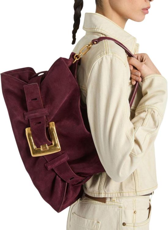 26FW 발망 숄더백 HN1KK990LSDD3GN MAROON - BALMAIN