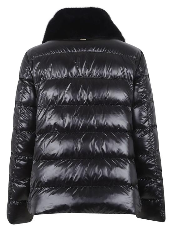 26FW 에르노 울트라라이트 나일론 & 레이디 얼터너티브 퍼 케이프 PI002017D 12017Z Black - HERNO