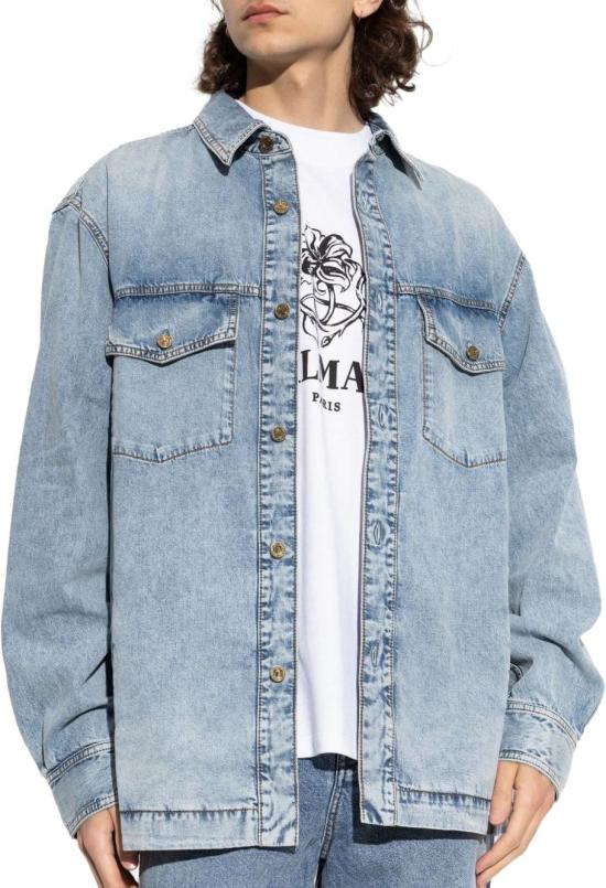 26FW 발망 데님 셔츠 HH1HC160DF976AW LICHTBLUE - BALMAIN