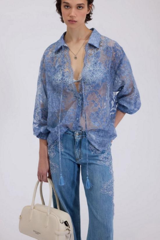 26SS 에르마노 블라우스 2222233288316 Blue - ERMANNO