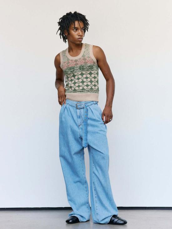 드리스 반 노튼 데님 자켓 드리스 반 노텐  프리치스 팬츠 라이트 블루 - DRIES VAN NOTEN