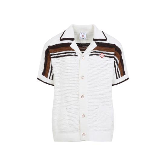 26FW 카사블랑카 반팔 셔츠 MPF26KW93301 WHITE - CASABLANCA