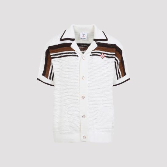 26FW 카사블랑카 반팔 셔츠 MPF26KW93301 WHITE
