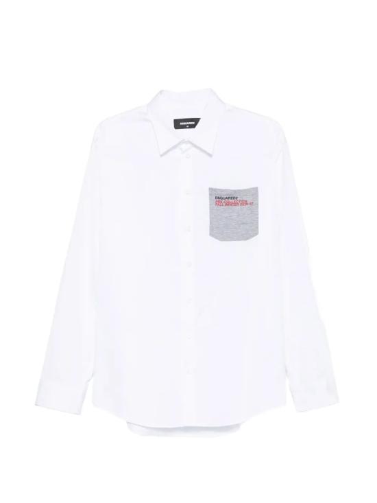 26FW 디스퀘어드2 긴팔 셔츠 S74DM1066S36275100 WHITE