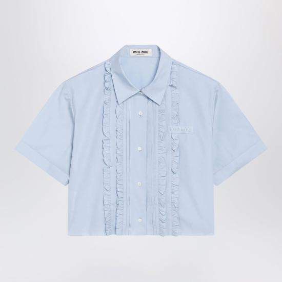 26FW 미우미우 포플린 셔츠 MK2045OOO10RG F0013 LIGHT BLUE