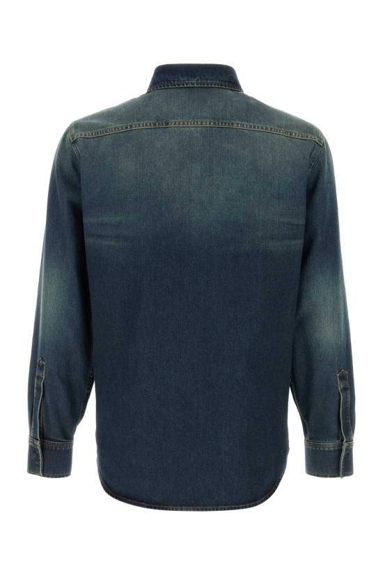 26SS 구찌 워시드 인증 코튼 데님 셔츠 860842XDDFW 4011 BLUE - GUCCI