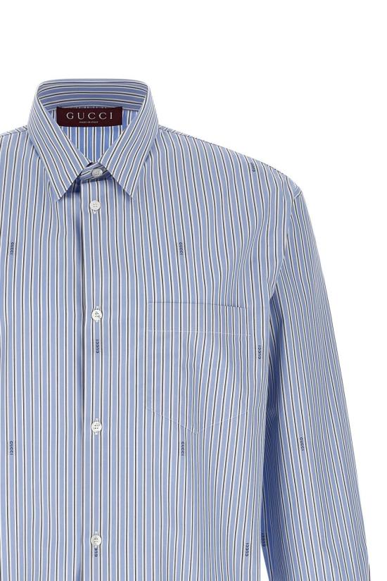 26SS 구찌 스트라이프 코튼 포플린 셔츠 852714ZAUBA 4061 LIGHT BLUE - GUCCI