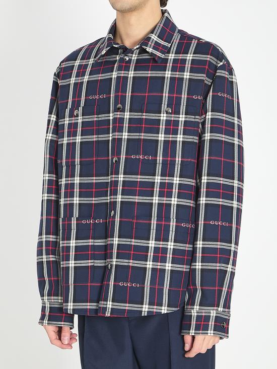 26SS 구찌 긴팔 셔츠 853013ZAUAC 4069 BLUE - GUCCI