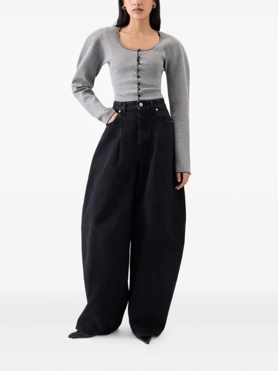 26FW 자크뮈스 더 오발로 드 님 데님 팬츠 PAW00609AD00039 990 BLACK - JACQUEMUS