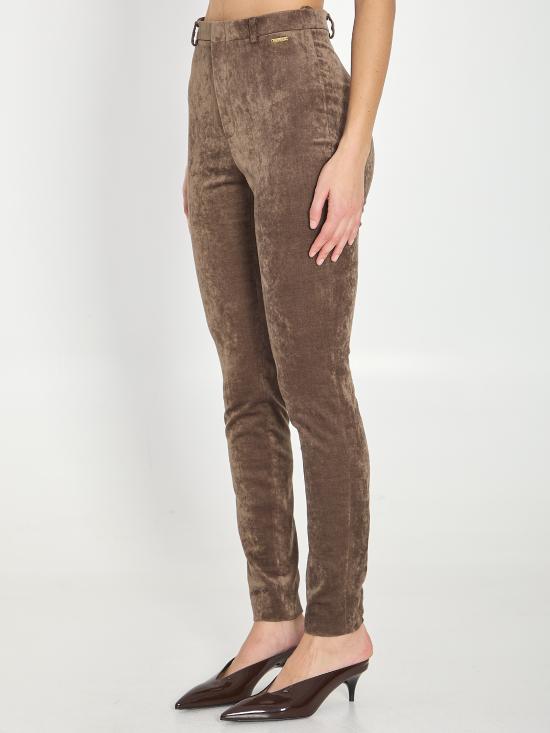 26SS 구찌 스트레치 벨벳 레깅스 854586ZAUG7 1209 BROWN - GUCCI