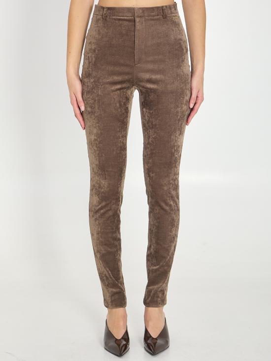 26SS 구찌 스트레치 벨벳 레깅스 854586ZAUG7 1209 BROWN