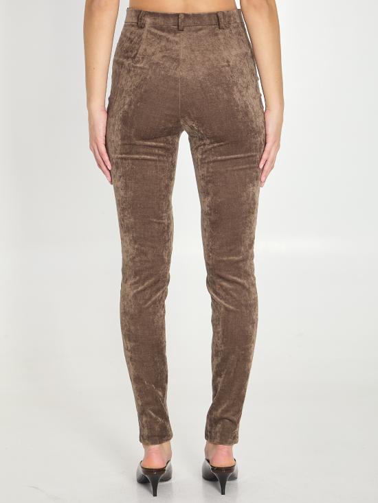 26SS 구찌 스트레치 벨벳 레깅스 854586ZAUG7 1209 BROWN - GUCCI