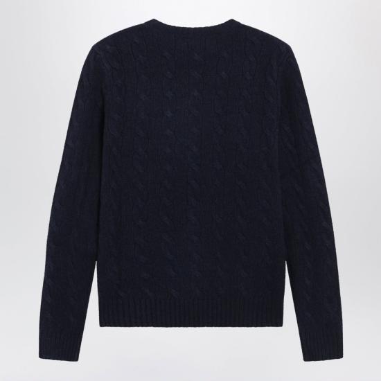 26FW 폴로 랄프로렌 폴로 자수 케이블 니트 스웨터 211971865003WO HN BLUE - POLO RALPH LAUREN