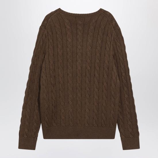 25FW 폴로 랄프로렌 로고 자수 케이블 니트 스웨터 710775885520CO CB BEIGE - POLO RALPH LAUREN