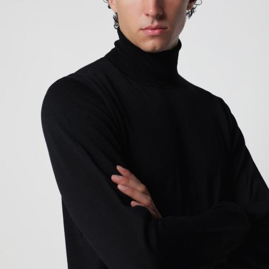 26FW 로베르토 콜리나 터틀넥 263MYB01003WO 09 BLACK - ROBERTO COLLINA