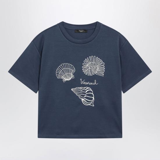 26SS 위켄드막스마라 반팔 티셔츠 WKDSABATOCO 004 BLUE