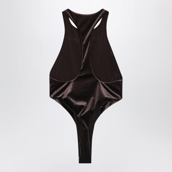 26FW 안다마네 바디수트 티셔츠 T200785ATJP198 DB BROWN - ANDAMANE