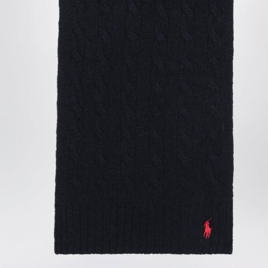 26FW 폴로 랄프로렌 포니 로고 자수 케이블 니트 스카프 455956296009WO HN BLUE - POLO RALPH LAUREN