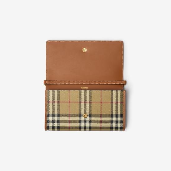 26FW 버버리 체크 체인 스트랩 월렛 8109798154367 A9534 BEIGE - BURBERRY