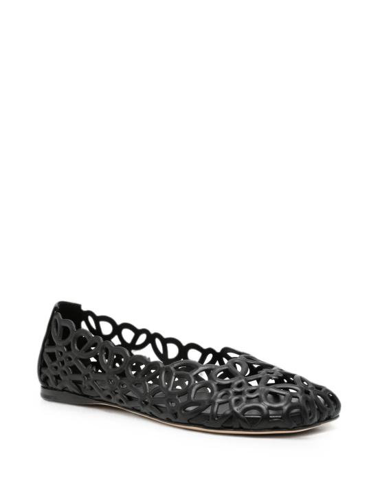 26FW 로에베 페탈 아나그램 램스킨 발레리나 LLST466X17LE 1100 BLACK - LOEWE