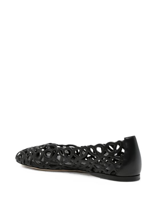 26FW 로에베 페탈 아나그램 램스킨 발레리나 LLST466X17LE 1100 BLACK - LOEWE