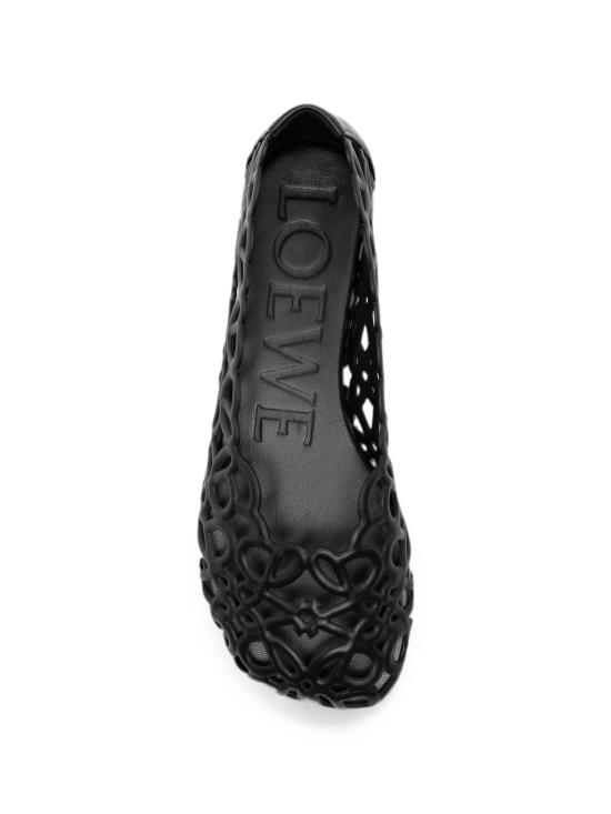 26FW 로에베 페탈 아나그램 램스킨 발레리나 LLST466X17LE 1100 BLACK - LOEWE