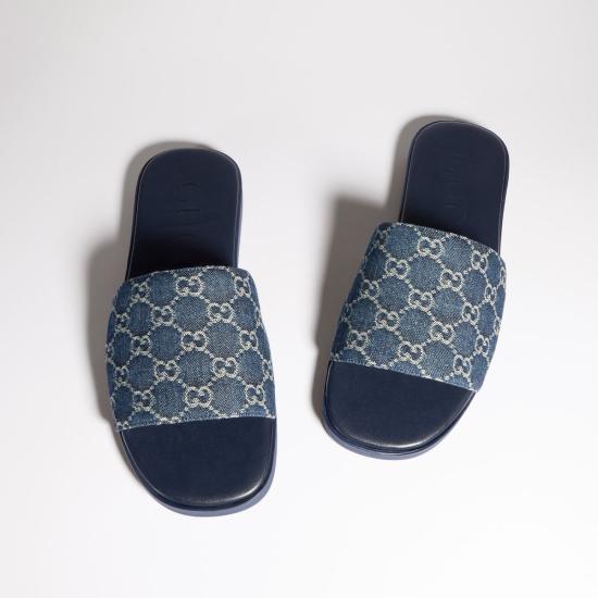 26FW 구찌 슬라이드 샌들 슬리퍼 슬라이드 샌들 슬리퍼 871685FAF4Y 4740 BLUE - GUCCI