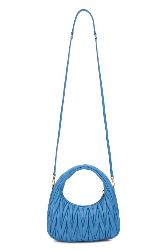 26FW 미우미우 완더 마테라쎄 나파 레더 호보 백 5BC125VOOYAN88F0V98 Light Blue - MIU MIU