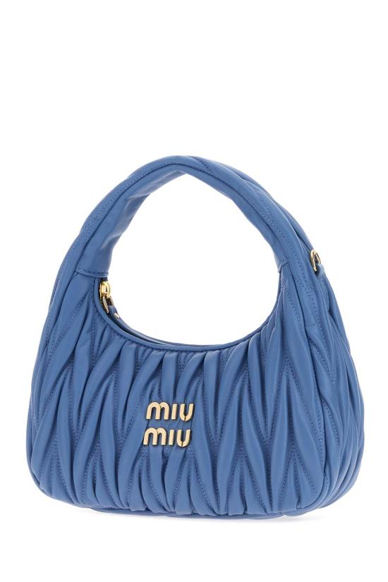 26FW 미우미우 완더 마테라쎄 나파 레더 호보 백 5BC125VOOYAN88F0V98 Light Blue - MIU MIU