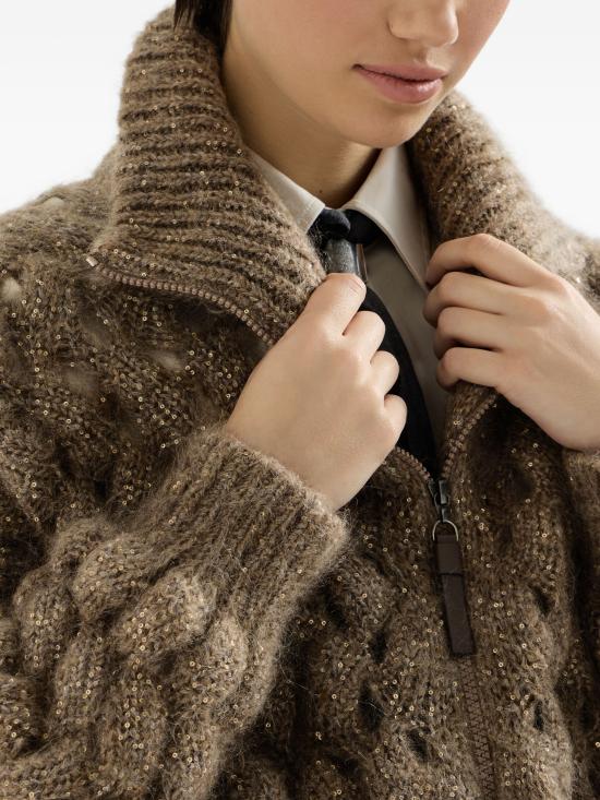 26FW 브루넬로 쿠치넬리 스웨터 MNT347516CLE69 BEIGE SCURO - BRUNELLO CUCINELLI